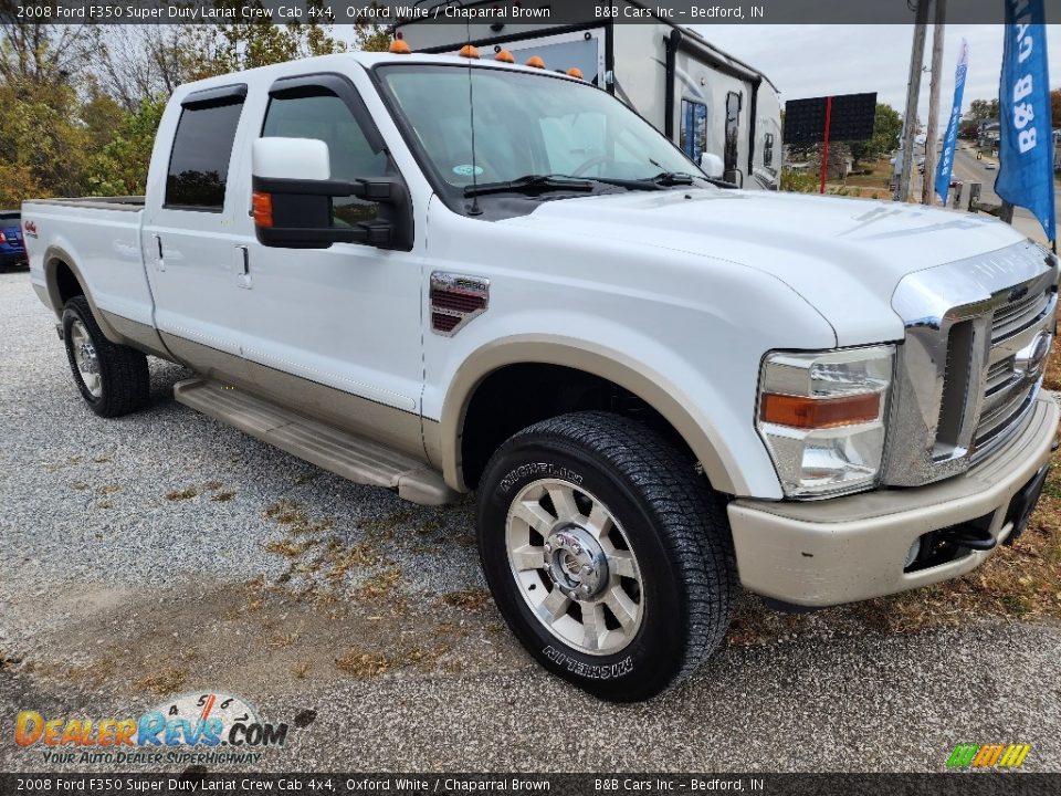 2008 Ford F350 Super Duty Lariat Crew Cab 4x4 Oxford White / Chaparral Brown Photo #25