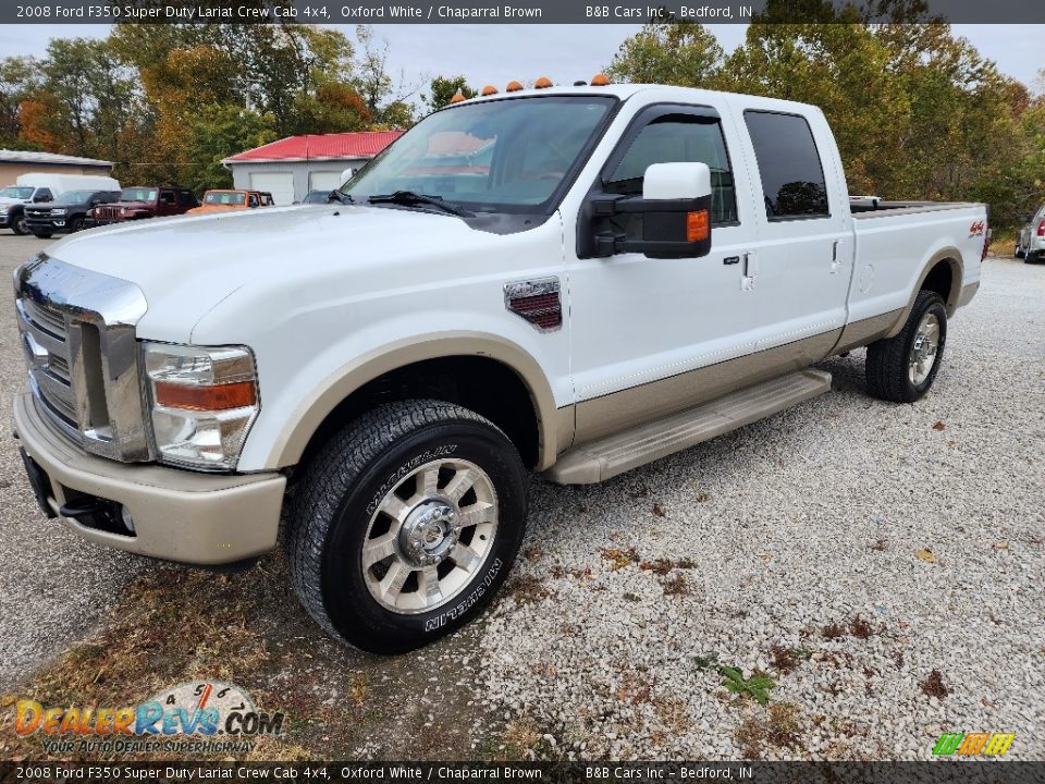 2008 Ford F350 Super Duty Lariat Crew Cab 4x4 Oxford White / Chaparral Brown Photo #26