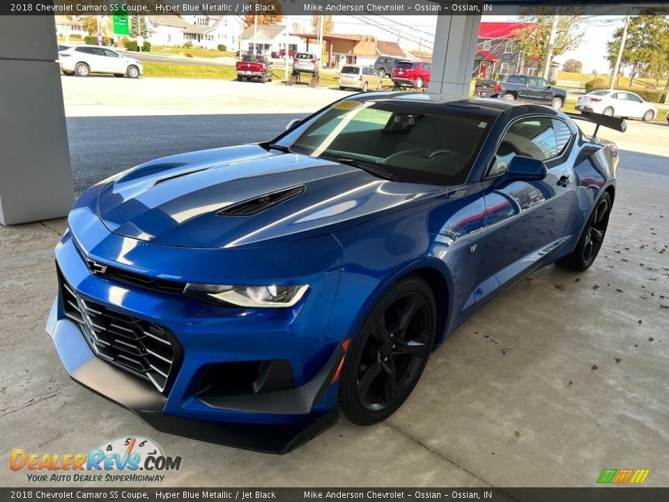 2018 Chevrolet Camaro SS Coupe Hyper Blue Metallic / Jet Black Photo #2