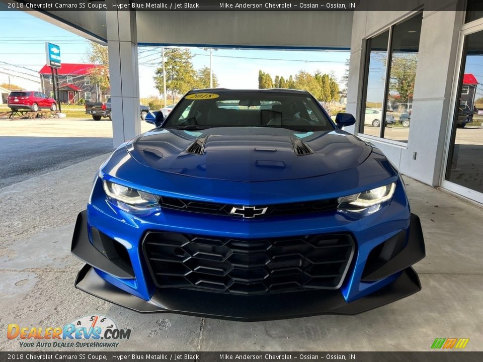 2018 Chevrolet Camaro SS Coupe Hyper Blue Metallic / Jet Black Photo #3