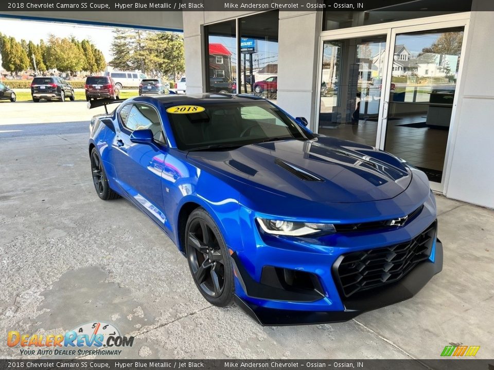 2018 Chevrolet Camaro SS Coupe Hyper Blue Metallic / Jet Black Photo #5