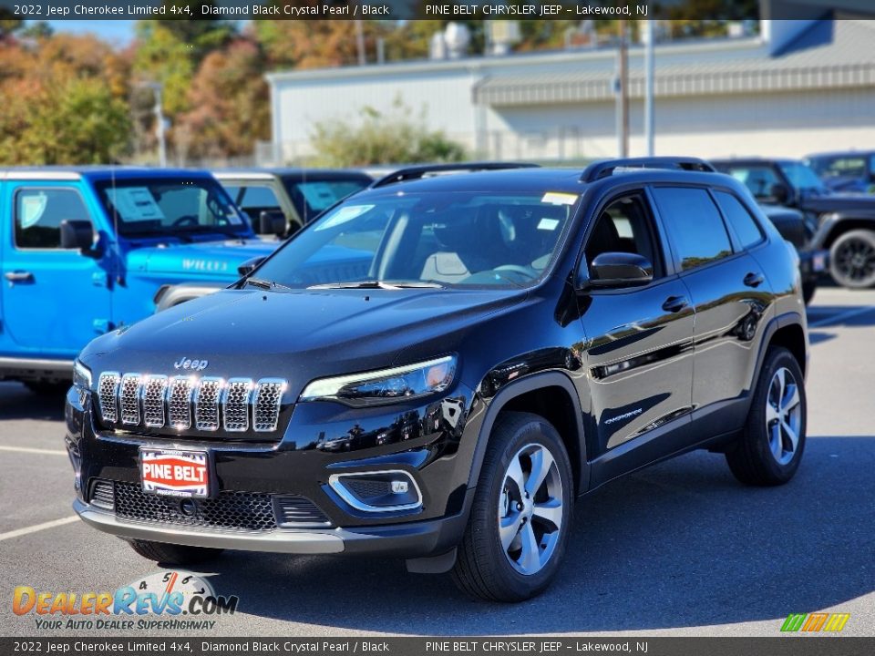 2022 Jeep Cherokee Limited 4x4 Diamond Black Crystal Pearl / Black Photo #1