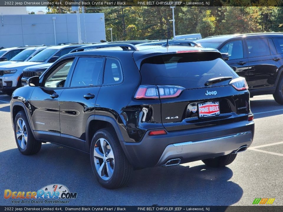 2022 Jeep Cherokee Limited 4x4 Diamond Black Crystal Pearl / Black Photo #3