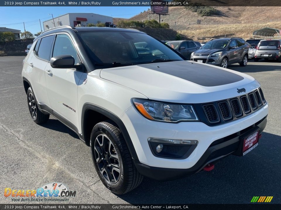 2019 Jeep Compass Trailhawk 4x4 White / Black/Ruby Photo #1