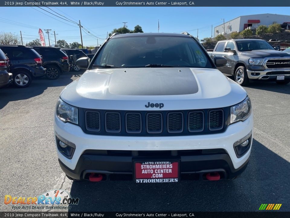 2019 Jeep Compass Trailhawk 4x4 White / Black/Ruby Photo #2