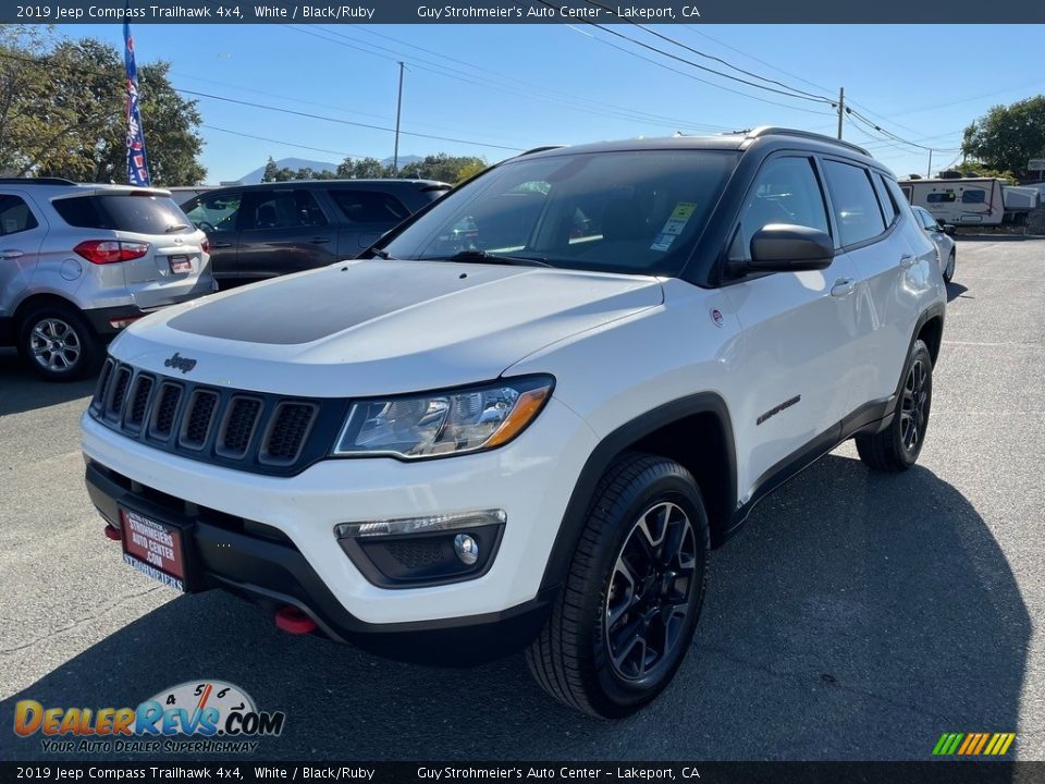 2019 Jeep Compass Trailhawk 4x4 White / Black/Ruby Photo #3