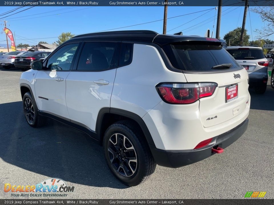 2019 Jeep Compass Trailhawk 4x4 White / Black/Ruby Photo #5