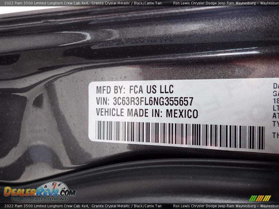 2022 Ram 3500 Limited Longhorn Crew Cab 4x4 Granite Crystal Metallic / Black/Cattle Tan Photo #15