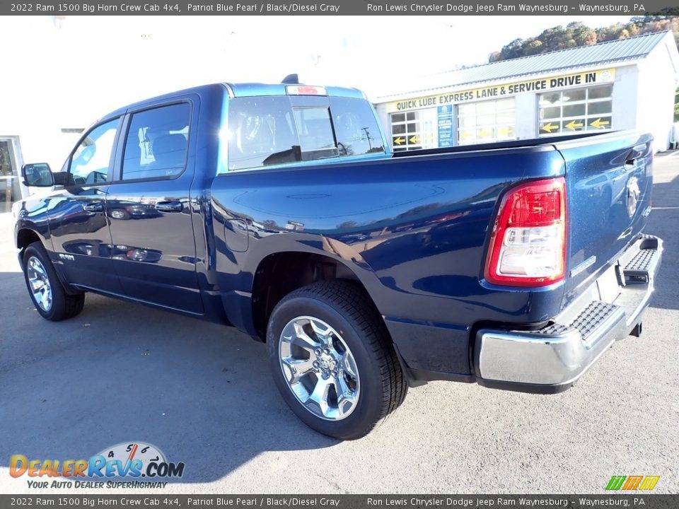 2022 Ram 1500 Big Horn Crew Cab 4x4 Patriot Blue Pearl / Black/Diesel Gray Photo #3