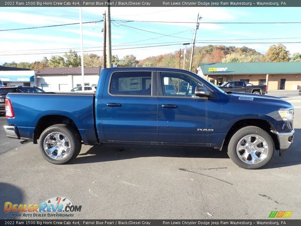 2022 Ram 1500 Big Horn Crew Cab 4x4 Patriot Blue Pearl / Black/Diesel Gray Photo #6