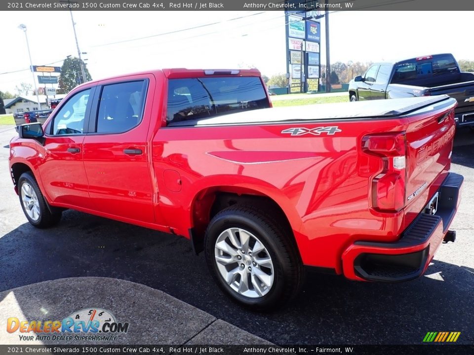 2021 Chevrolet Silverado 1500 Custom Crew Cab 4x4 Red Hot / Jet Black Photo #6
