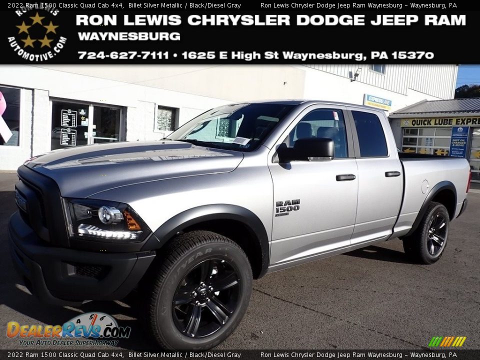 2022 Ram 1500 Classic Quad Cab 4x4 Billet Silver Metallic / Black/Diesel Gray Photo #1