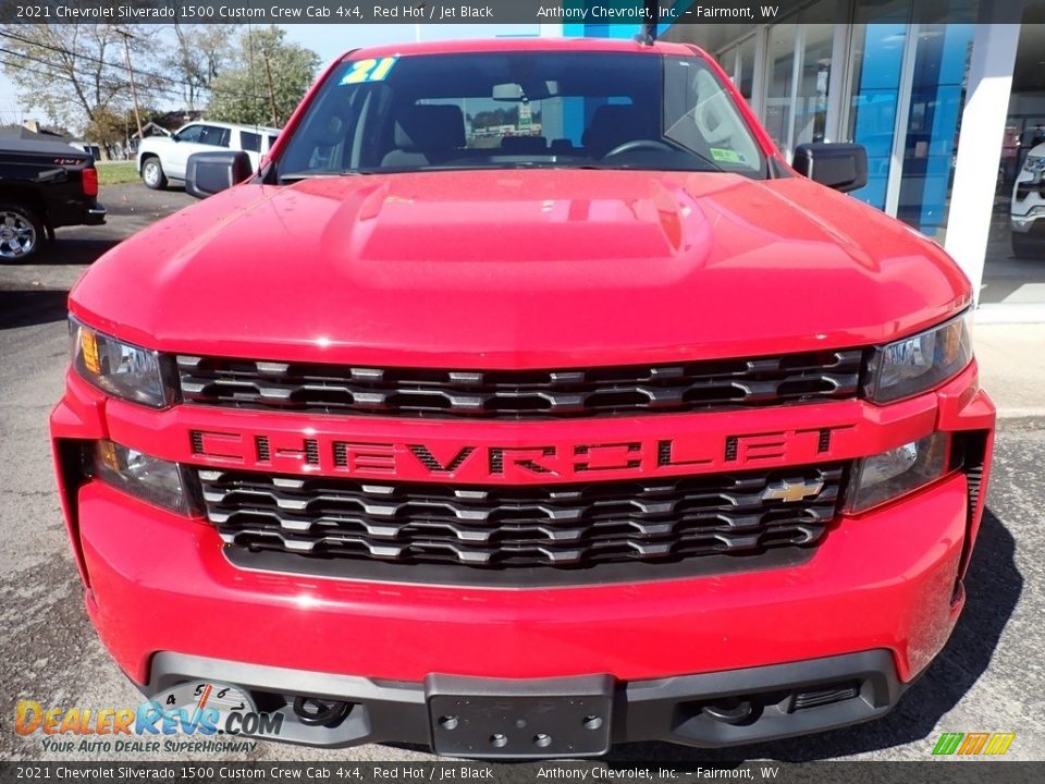 2021 Chevrolet Silverado 1500 Custom Crew Cab 4x4 Red Hot / Jet Black Photo #9