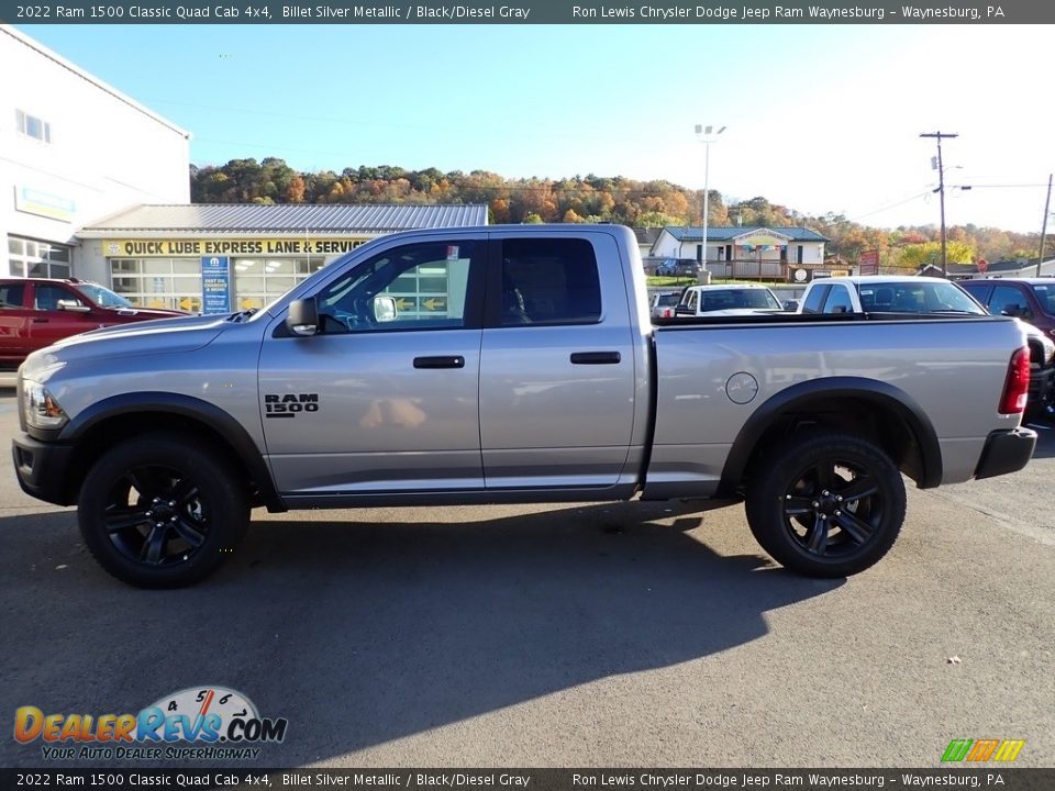 2022 Ram 1500 Classic Quad Cab 4x4 Billet Silver Metallic / Black/Diesel Gray Photo #2