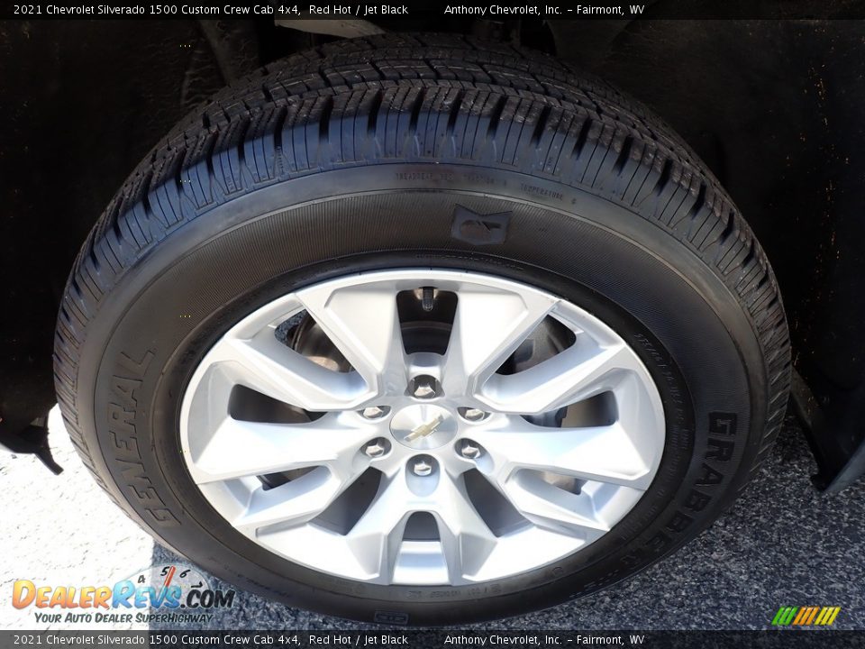 2021 Chevrolet Silverado 1500 Custom Crew Cab 4x4 Red Hot / Jet Black Photo #10