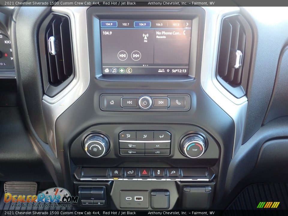 2021 Chevrolet Silverado 1500 Custom Crew Cab 4x4 Red Hot / Jet Black Photo #19