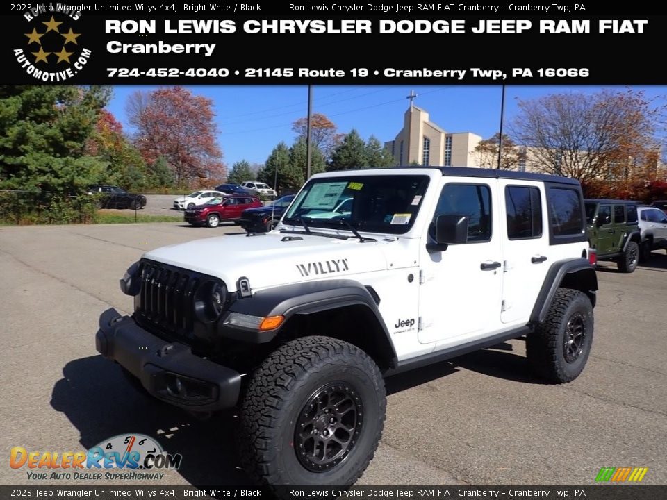 2023 Jeep Wrangler Unlimited Willys 4x4 Bright White / Black Photo #1