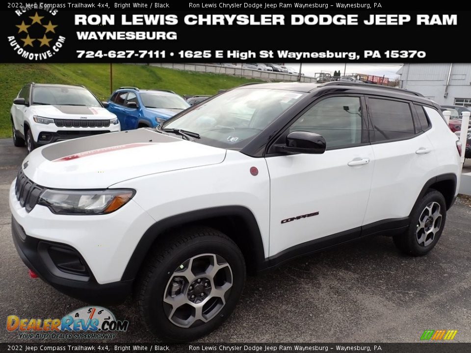 2022 Jeep Compass Trailhawk 4x4 Bright White / Black Photo #1