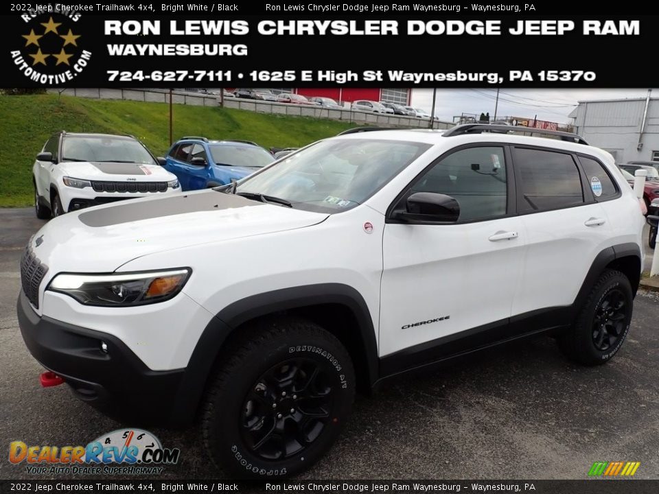 2022 Jeep Cherokee Trailhawk 4x4 Bright White / Black Photo #1