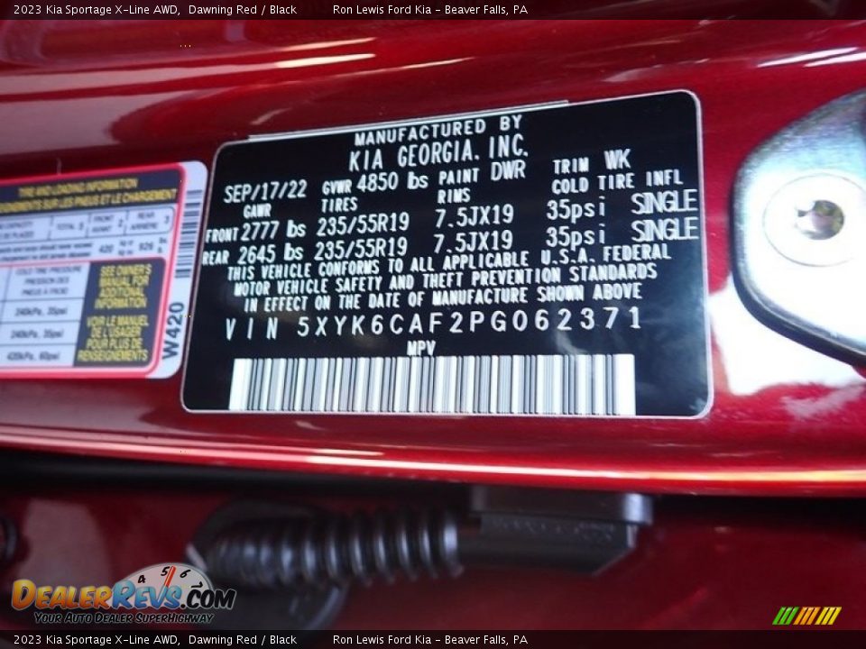 2023 Kia Sportage X-Line AWD Dawning Red / Black Photo #20