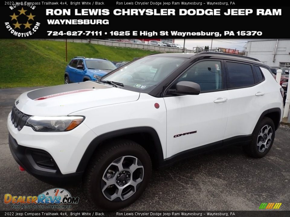 2022 Jeep Compass Trailhawk 4x4 Bright White / Black Photo #1