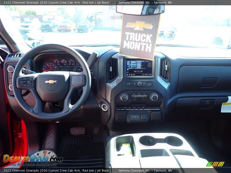 2022 Chevrolet Silverado 1500 Custom Crew Cab 4x4 Red Hot / Jet Black Photo #13