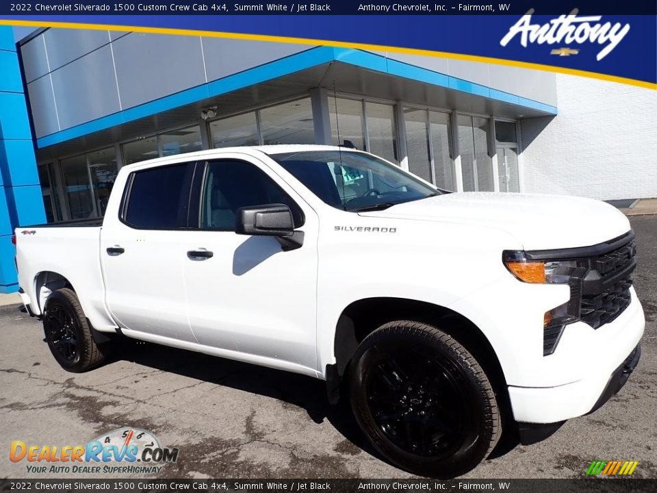 2022 Chevrolet Silverado 1500 Custom Crew Cab 4x4 Summit White / Jet Black Photo #1
