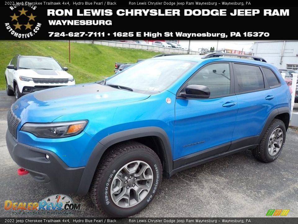 2022 Jeep Cherokee Trailhawk 4x4 Hydro Blue Pearl / Black Photo #1