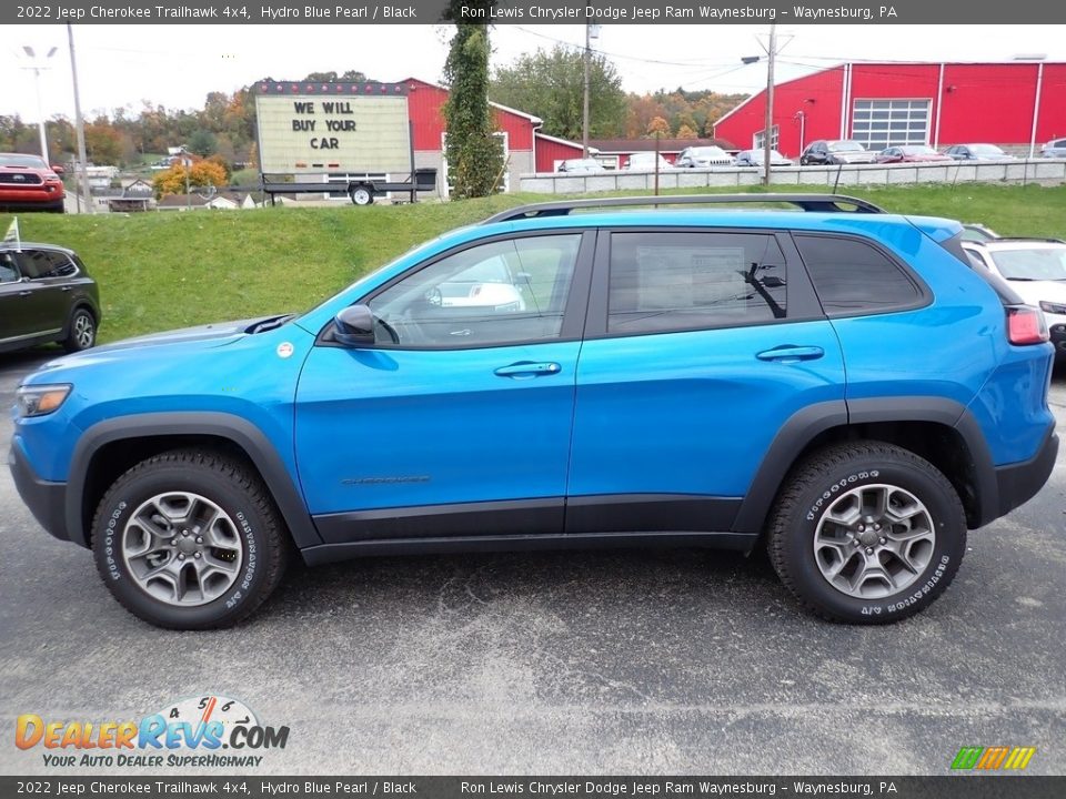 2022 Jeep Cherokee Trailhawk 4x4 Hydro Blue Pearl / Black Photo #2