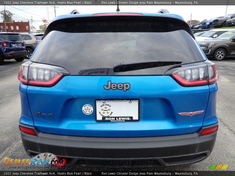 2022 Jeep Cherokee Trailhawk 4x4 Hydro Blue Pearl / Black Photo #4
