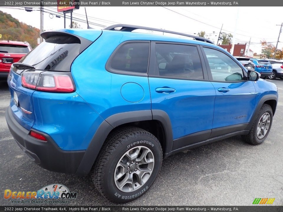 2022 Jeep Cherokee Trailhawk 4x4 Hydro Blue Pearl / Black Photo #6