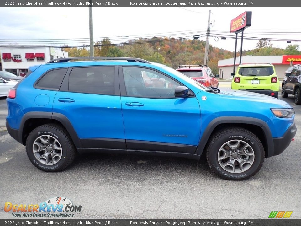 2022 Jeep Cherokee Trailhawk 4x4 Hydro Blue Pearl / Black Photo #7