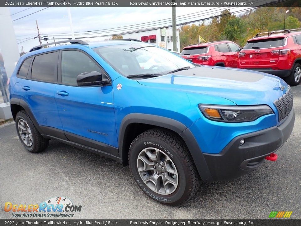 2022 Jeep Cherokee Trailhawk 4x4 Hydro Blue Pearl / Black Photo #8