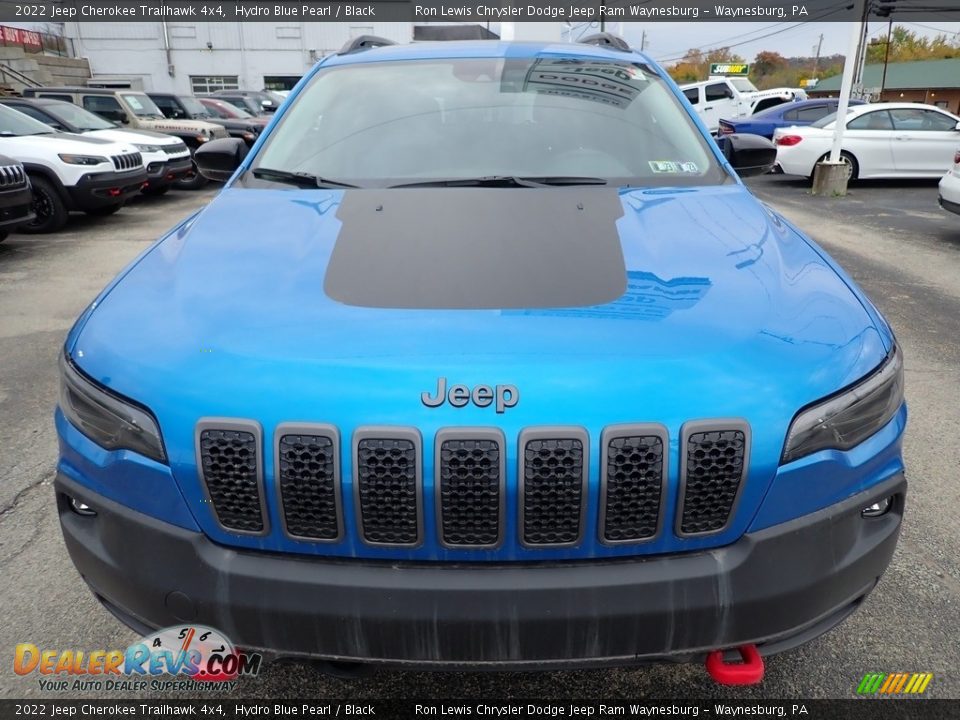 2022 Jeep Cherokee Trailhawk 4x4 Hydro Blue Pearl / Black Photo #9