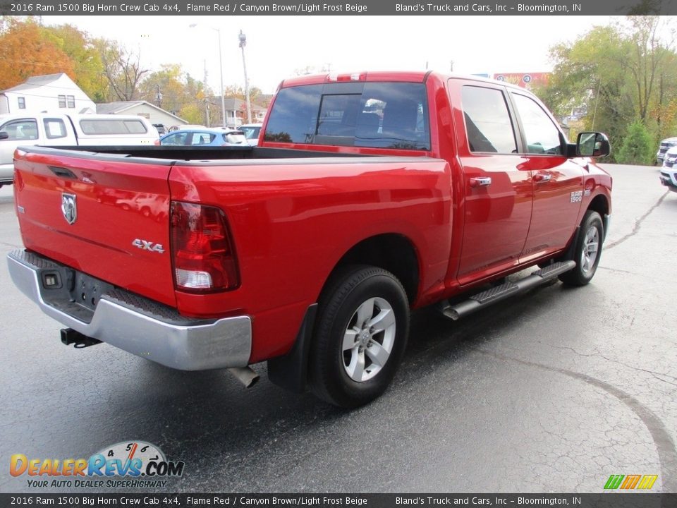 2016 Ram 1500 Big Horn Crew Cab 4x4 Flame Red / Canyon Brown/Light Frost Beige Photo #4