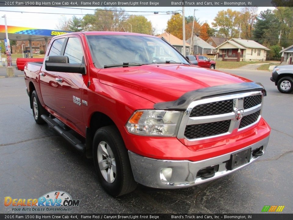 2016 Ram 1500 Big Horn Crew Cab 4x4 Flame Red / Canyon Brown/Light Frost Beige Photo #5
