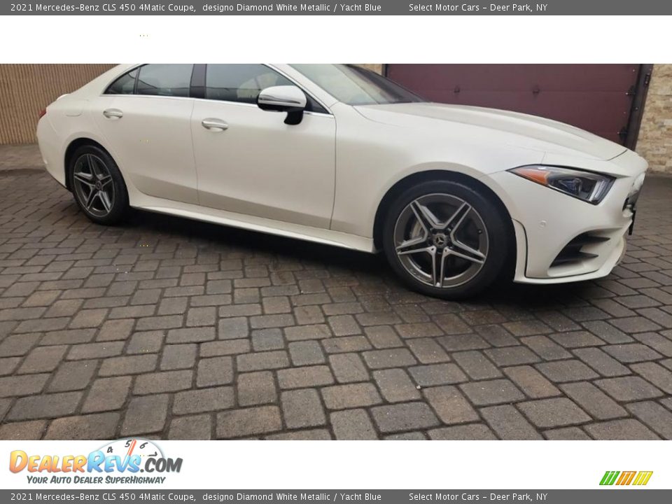 2021 Mercedes-Benz CLS 450 4Matic Coupe designo Diamond White Metallic / Yacht Blue Photo #3