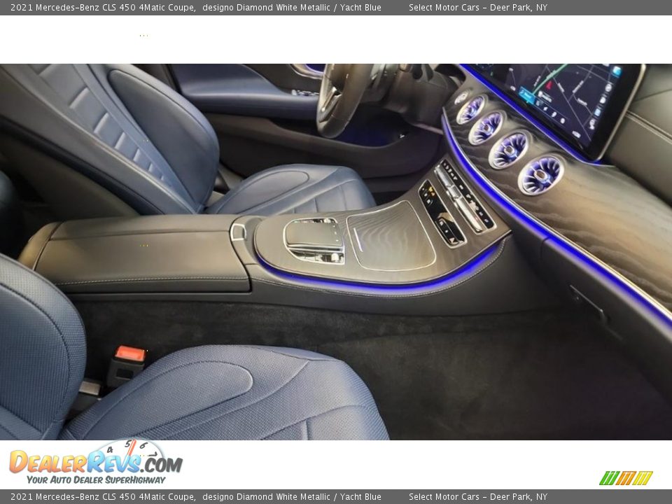 2021 Mercedes-Benz CLS 450 4Matic Coupe designo Diamond White Metallic / Yacht Blue Photo #8