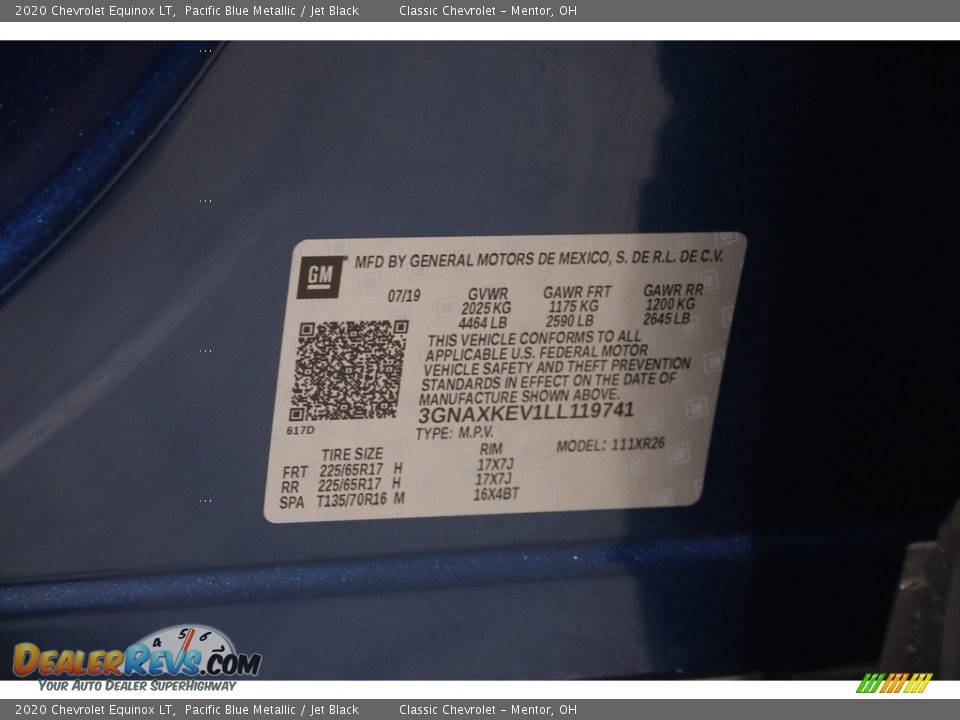 2020 Chevrolet Equinox LT Pacific Blue Metallic / Jet Black Photo #21