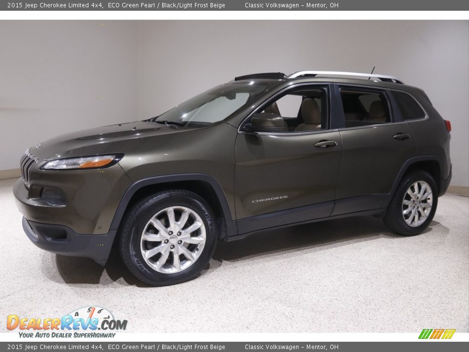 2015 Jeep Cherokee Limited 4x4 ECO Green Pearl / Black/Light Frost Beige Photo #3