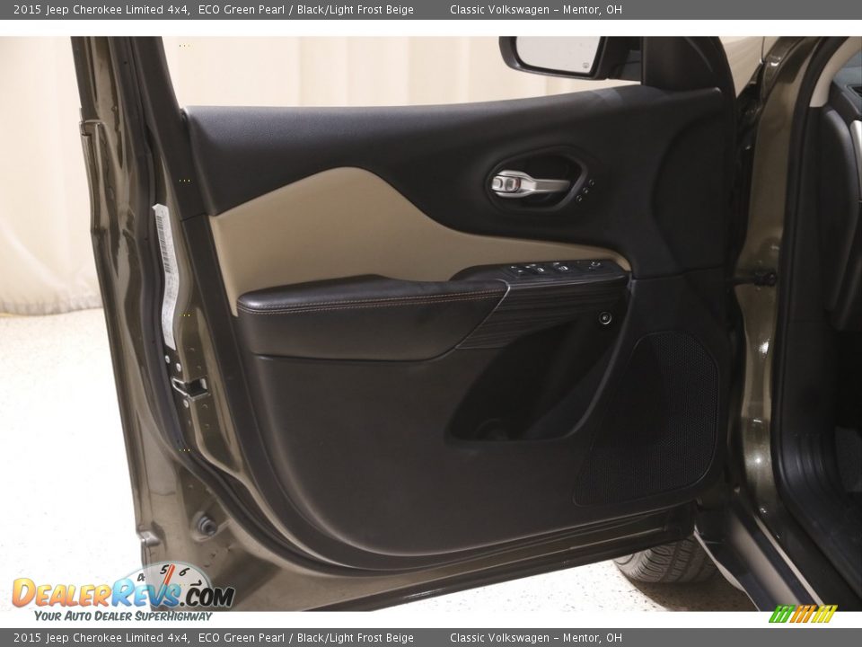 2015 Jeep Cherokee Limited 4x4 ECO Green Pearl / Black/Light Frost Beige Photo #4