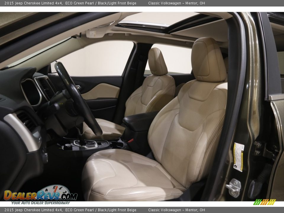 2015 Jeep Cherokee Limited 4x4 ECO Green Pearl / Black/Light Frost Beige Photo #5