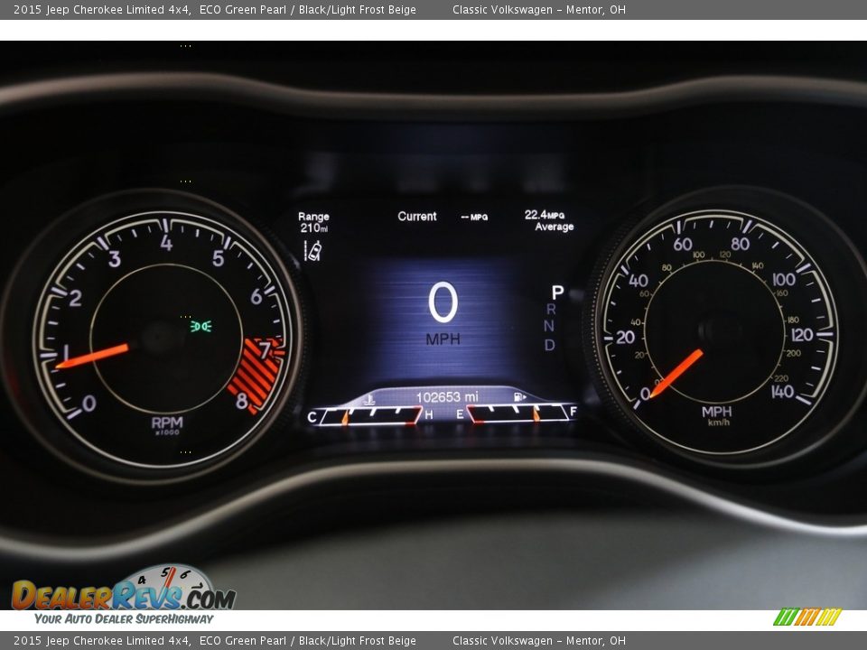 2015 Jeep Cherokee Limited 4x4 ECO Green Pearl / Black/Light Frost Beige Photo #8