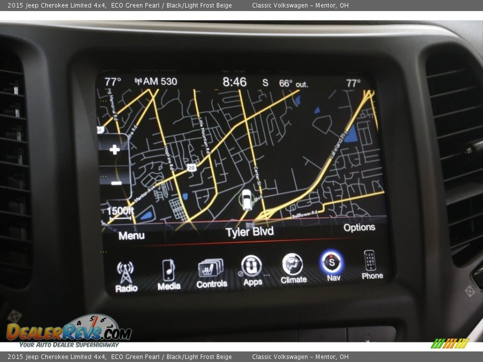 2015 Jeep Cherokee Limited 4x4 ECO Green Pearl / Black/Light Frost Beige Photo #12