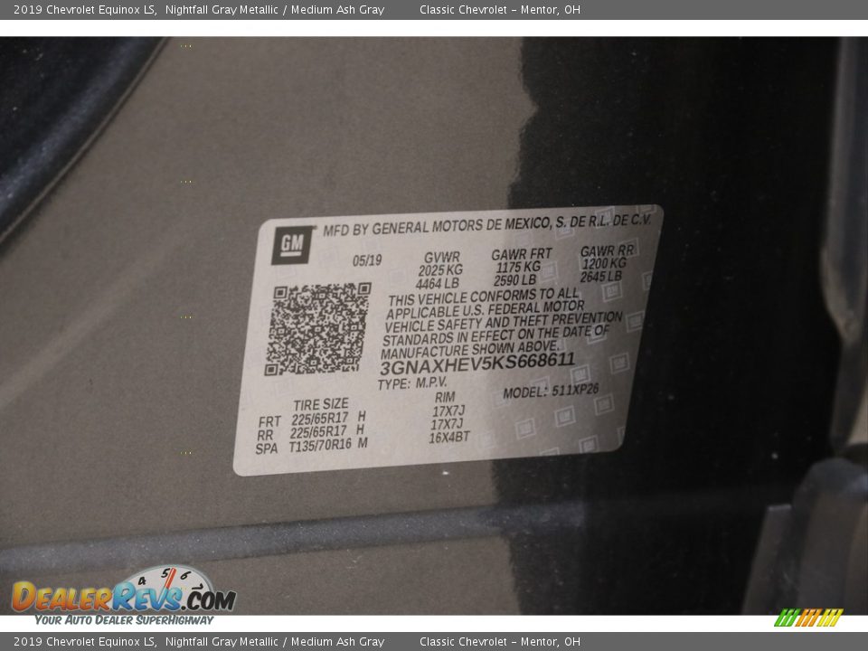 2019 Chevrolet Equinox LS Nightfall Gray Metallic / Medium Ash Gray Photo #20