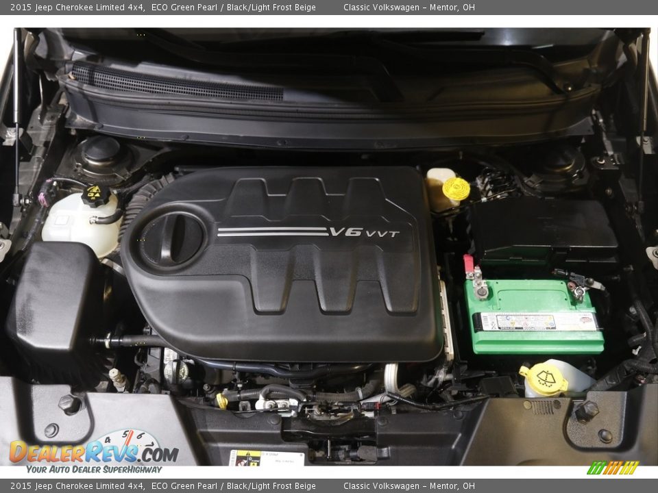 2015 Jeep Cherokee Limited 4x4 ECO Green Pearl / Black/Light Frost Beige Photo #22