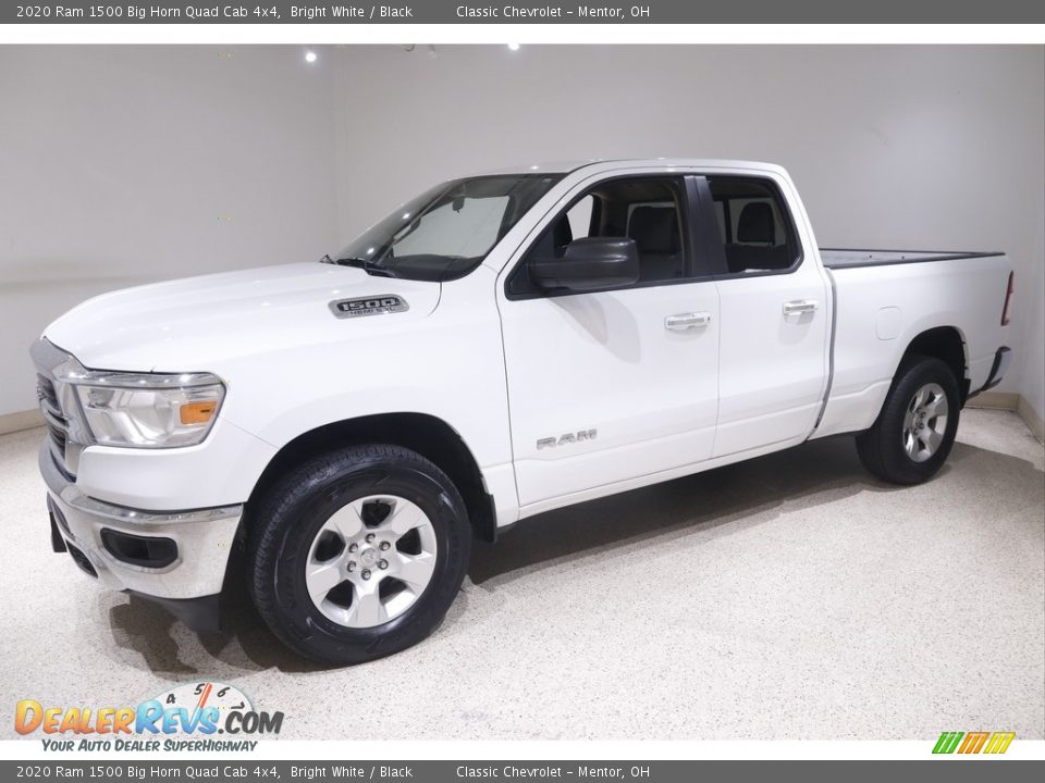 2020 Ram 1500 Big Horn Quad Cab 4x4 Bright White / Black Photo #3