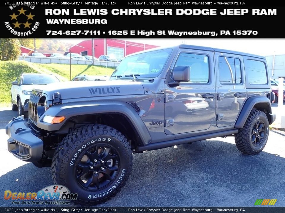 2023 Jeep Wrangler Willys 4x4 Sting-Gray / Heritage Tan/Black Photo #1