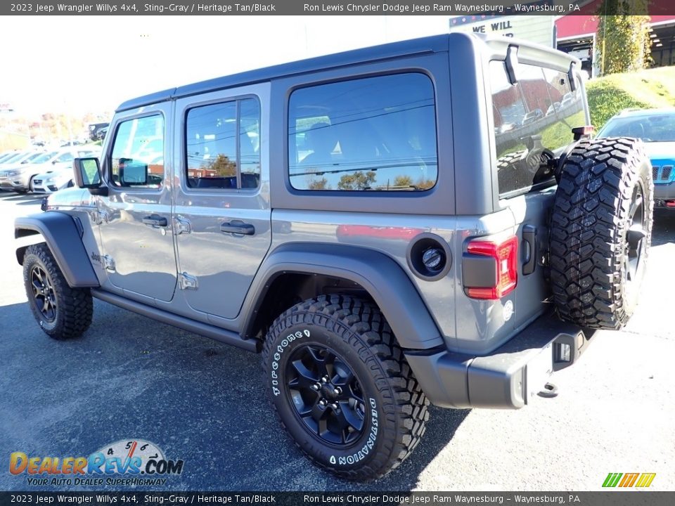 2023 Jeep Wrangler Willys 4x4 Sting-Gray / Heritage Tan/Black Photo #3