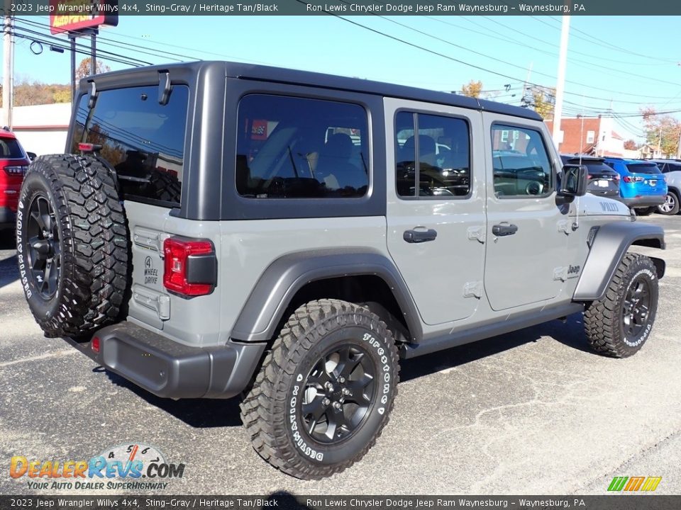 2023 Jeep Wrangler Willys 4x4 Sting-Gray / Heritage Tan/Black Photo #6